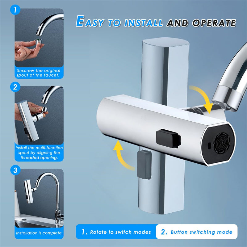 Universal Rotating Faucet Bubbler-Splash Proof